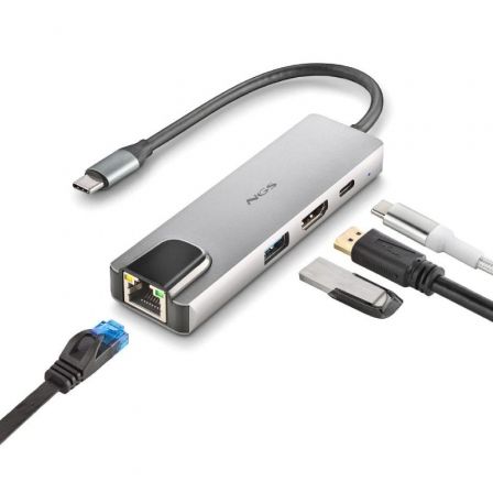NGS WonderDock Supra NGS-HUB-0140 Adaptador USB-C 4 en 1 Negro NGS WonderDock Supra NGS-HUB-0140 Adaptador USB-C 4 en 1 Negro